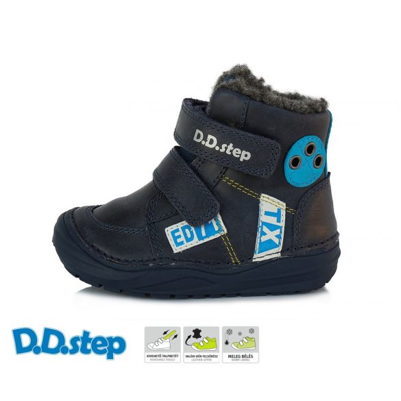 D.D.Step fiú téli bakancs 30 kék-tex